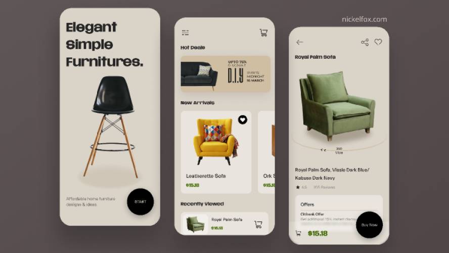Furniture Figma Mobile App UI