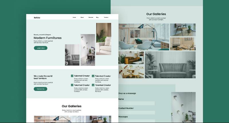 Furniture landing page figma template