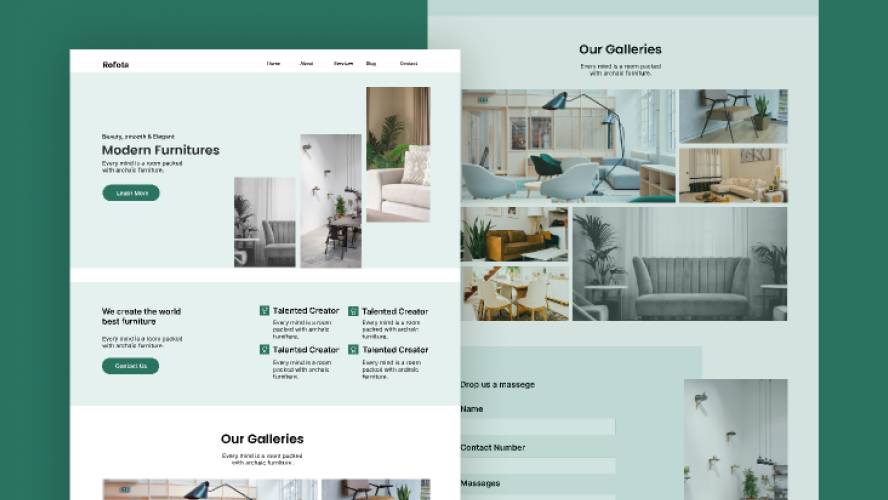 Furniture landing page figma template