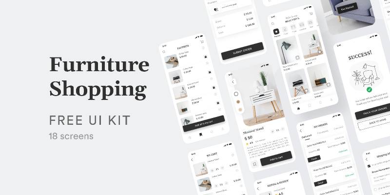 Furniture Shopping - Minimal UI Kit Figma Free