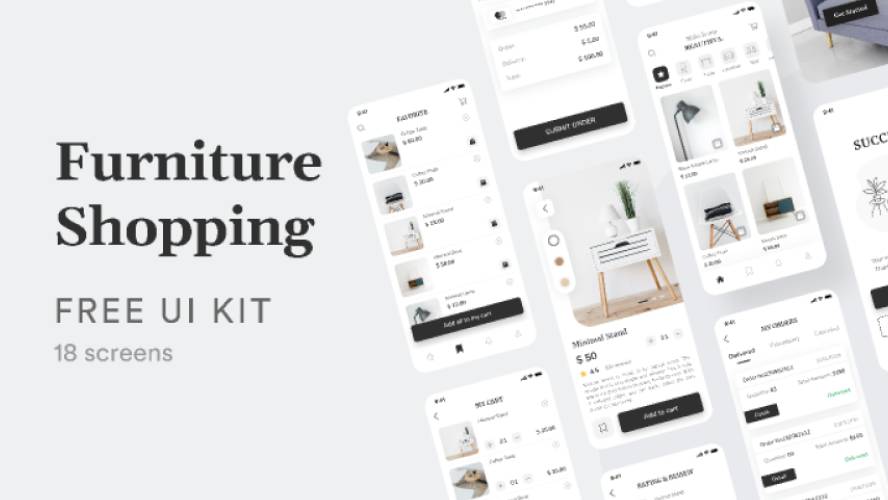 Furniture Shopping - Minimal UI Kit Figma Free