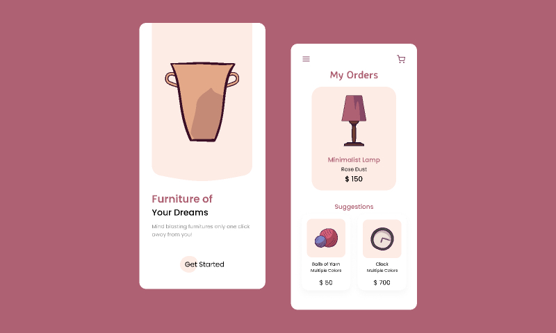 Furniture Shopping App UI Figma Mobile Template