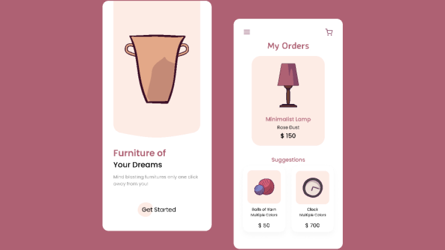 Furniture Shopping App UI Figma Mobile Template