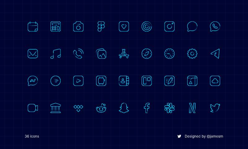 Futuristic icon set figma icon free download