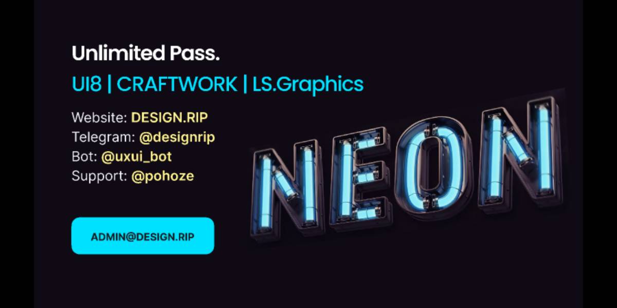 Futuristic Neon 3D Lettering Figma Template