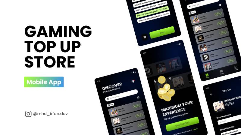 Gaming Top Up App Figma Mobile Template