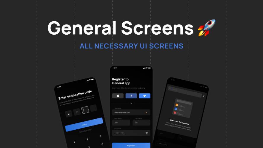 General Screens - UI Kit Figma Mobile Template