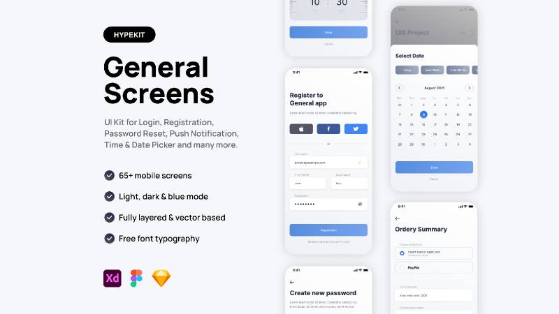 General Screens - UI Kit Figma Mobile Template