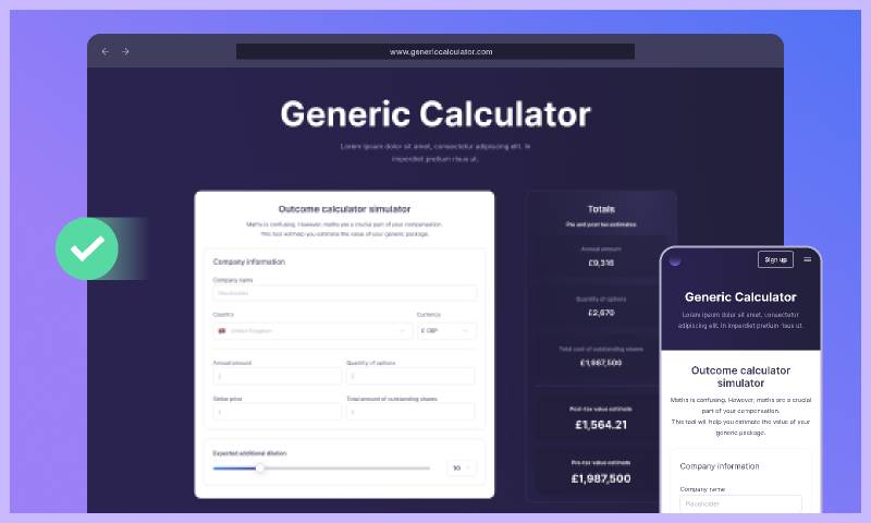 Generic finance calculator figma template