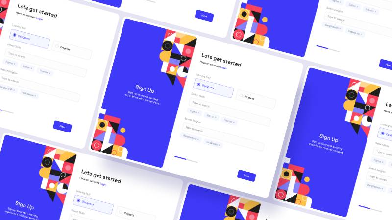 Geometric Signup Design Figma Web Ui Kit