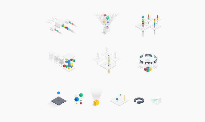 Geometrical 3D elements and illustrations figma template