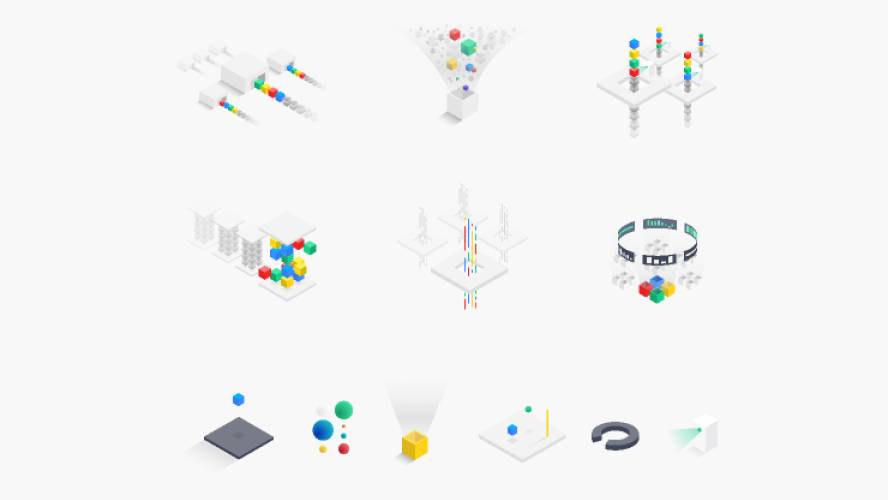 Geometrical 3D elements and illustrations figma template