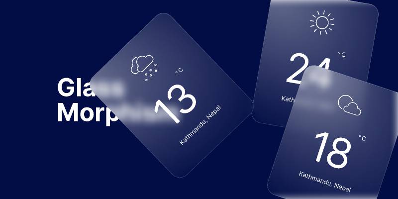 Glass Morphism - Weather Cards Figma