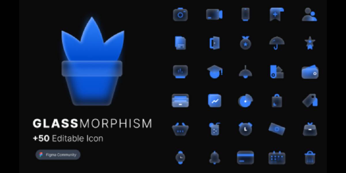 Glassmorphism Icon Figma Icon Template