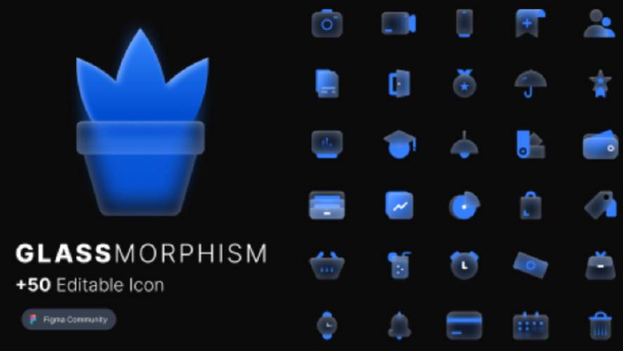 Glassmorphism Icon Figma Icon Template