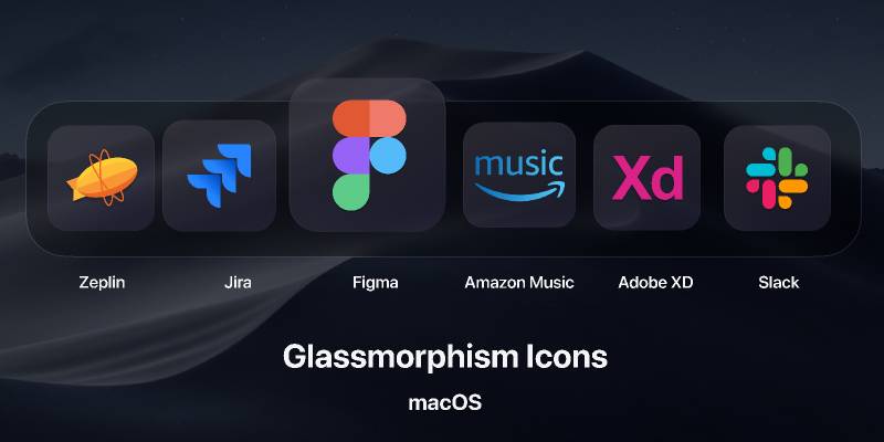 Glassmorphism Icons for macOS figma