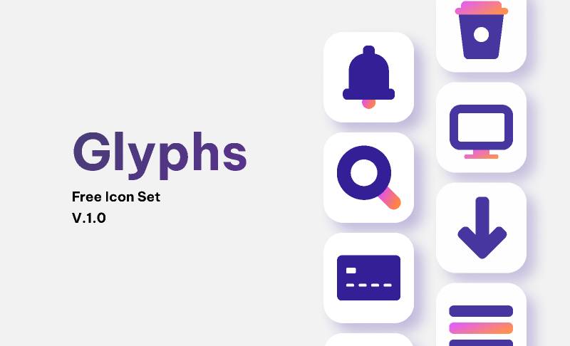 Glyphs - Free Icon set Figma Template