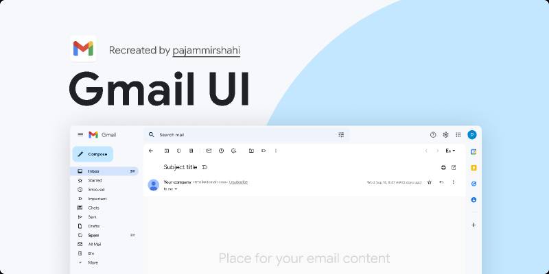 Gmail Inbox 2022 Figma Ui Kit UI4Free