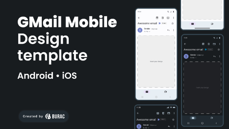 Gmail Mobile Mockups Figma UI Kit