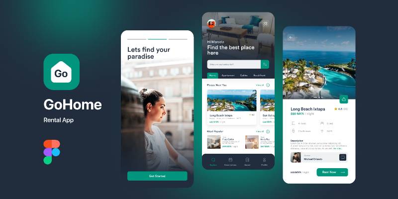 Go Home Rental Travel App Figma Template