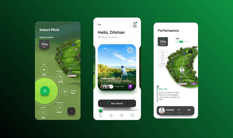 Golf app Design Figma Mobile Template