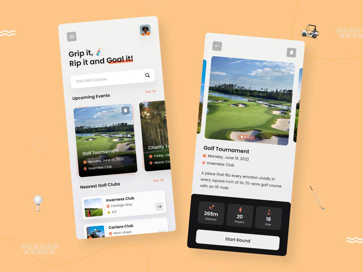 Golf App UI Kit