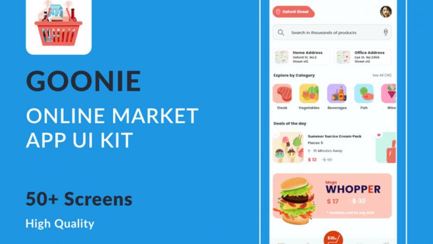 Goonie Online Market App UI Kit figma