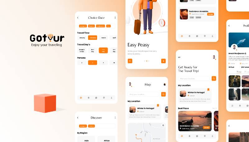 GOtour Travel Mobile App Concept Figma Mobile Template