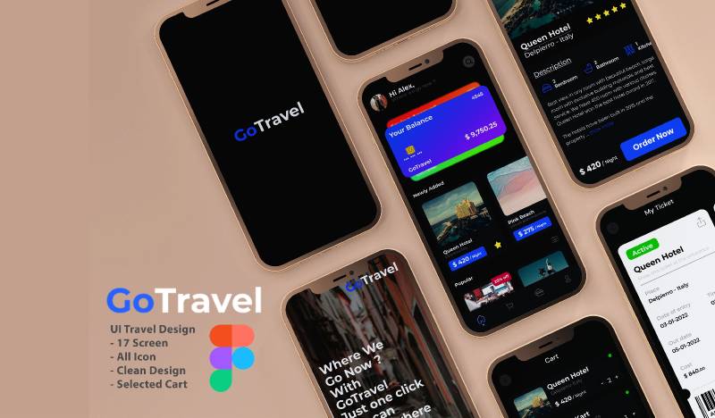 GoTravel Travel Figma Mobile Template