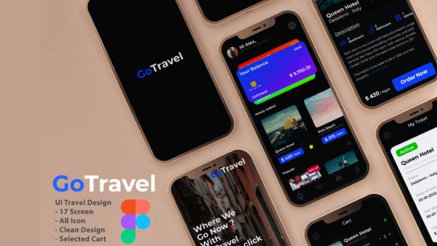 GoTravel Travel Figma Mobile Template