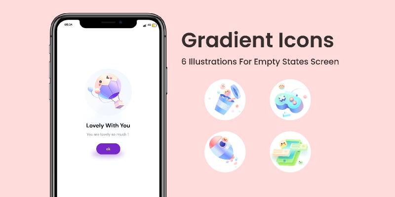 Gradient icons figma template