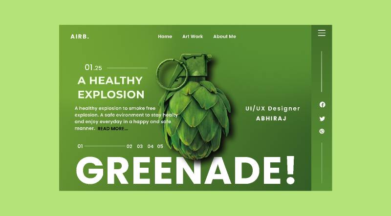 Greenade Hero Section Website Template
