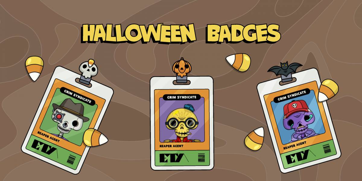 Grim Syndicate: Halloween Badge Holders Figma template