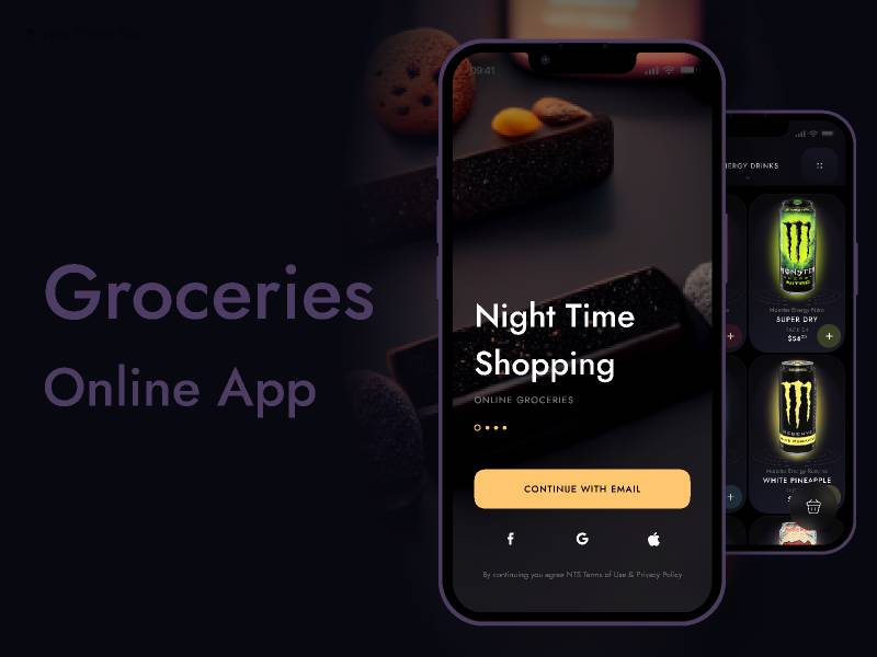 Groceries online App Figma Mobile Template