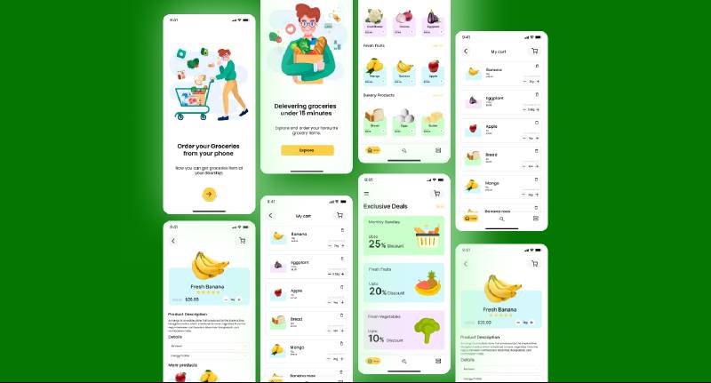 Grocery App Design Figma Mobile Template