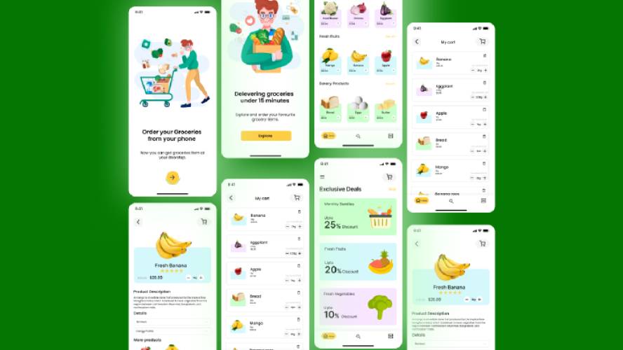 Grocery App Design Figma Mobile Template