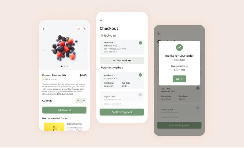 Grocery Shopping App Figma Mobile Template