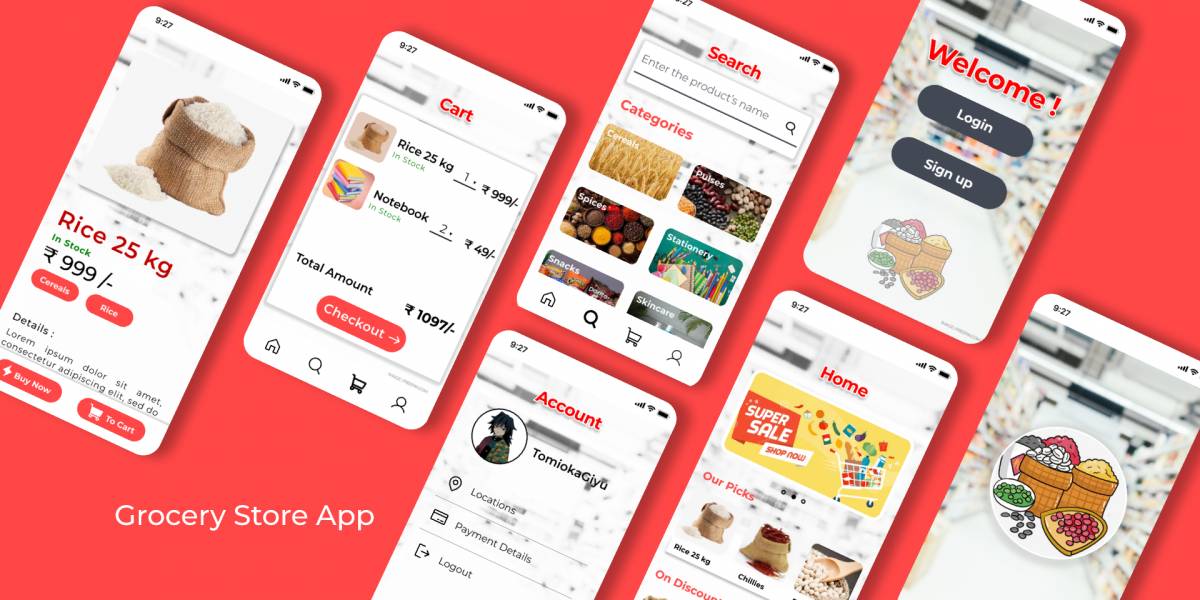 Grocery Store App UI Figma Template