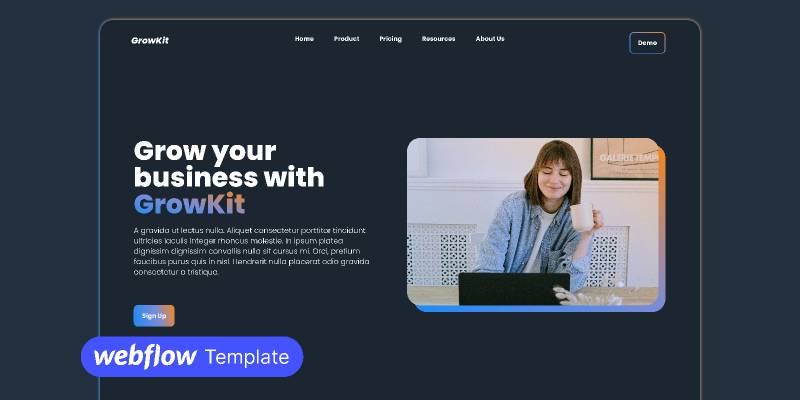 GrowKit Webflow Template Figma Template