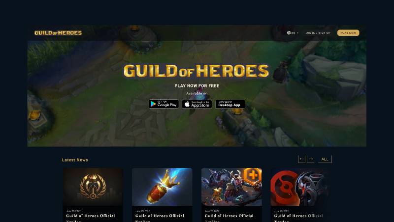 Guild Of Heroes - Game Landing Page