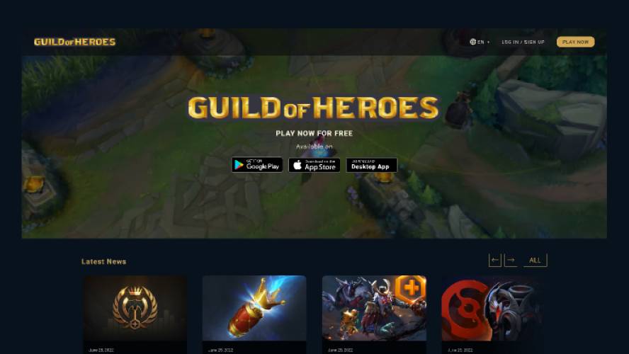 Guild Of Heroes - Game Landing Page