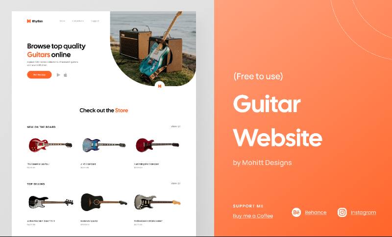 Guitar Website Design Figma Template