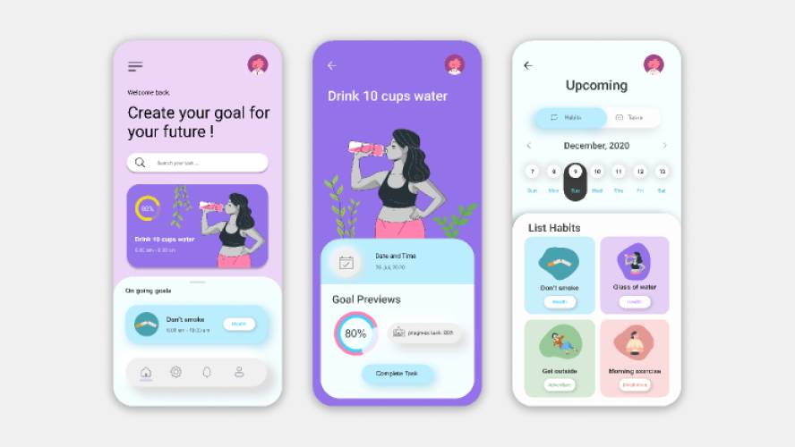 Habit App - Figma Mobile Template