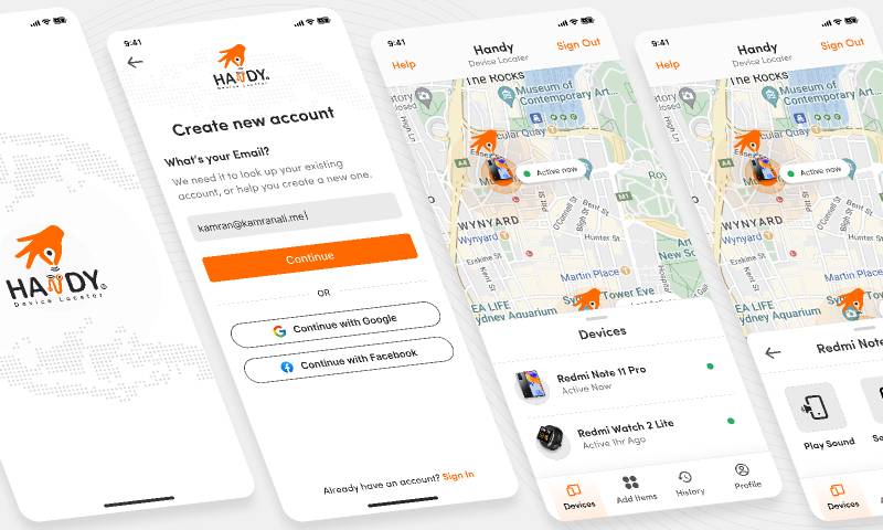 Handy Device Locator App Figma Mobile Template