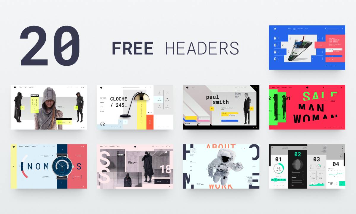 HeaderZ Figma 20 FREE Headers Web Ui Kit