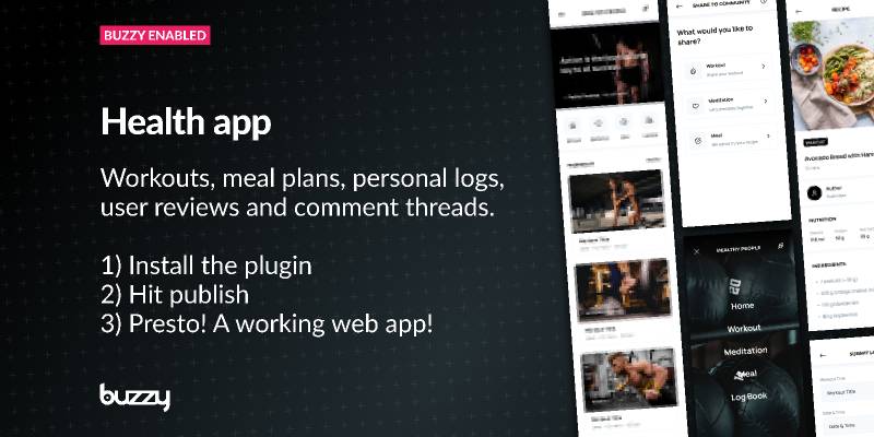 Health app with workouts figma mobile template