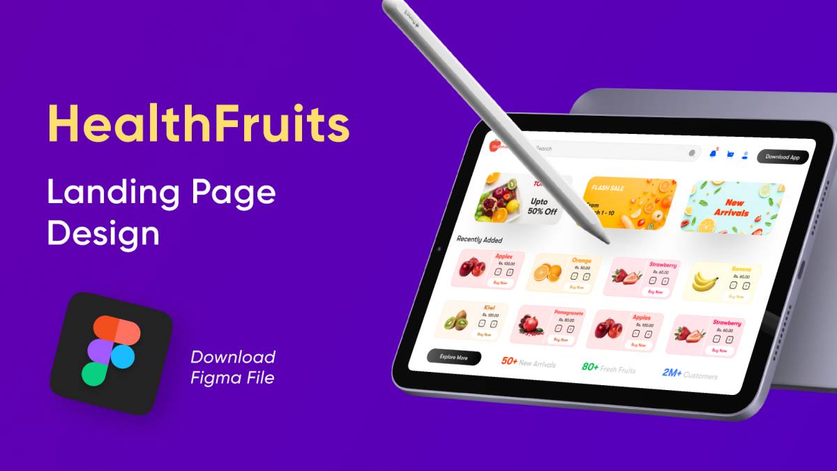 Health Fruits Figma Landing Page UI