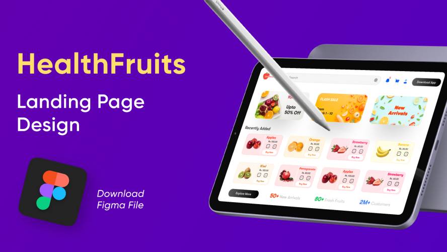 Health Fruits Figma Landing Page UI