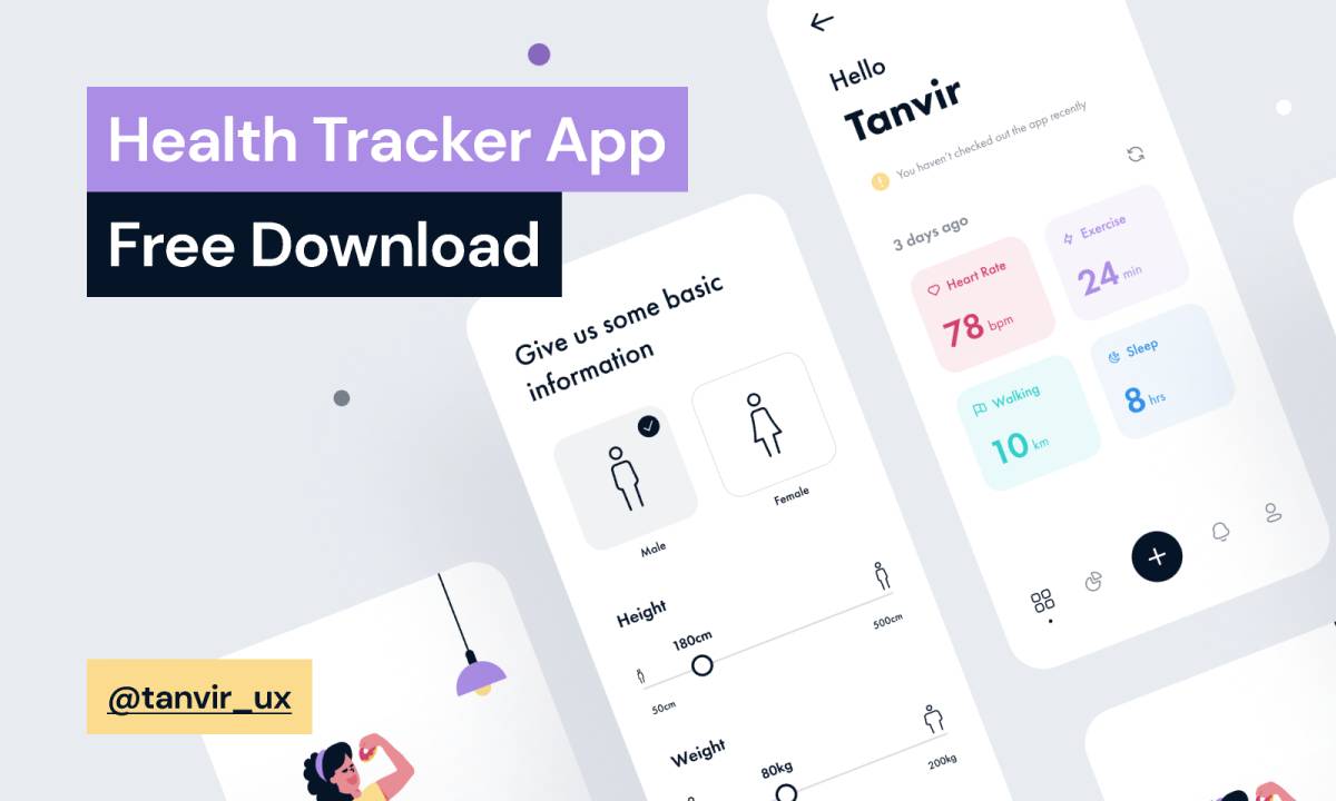 Health Tracker App Concept Design Figma Mobile Template