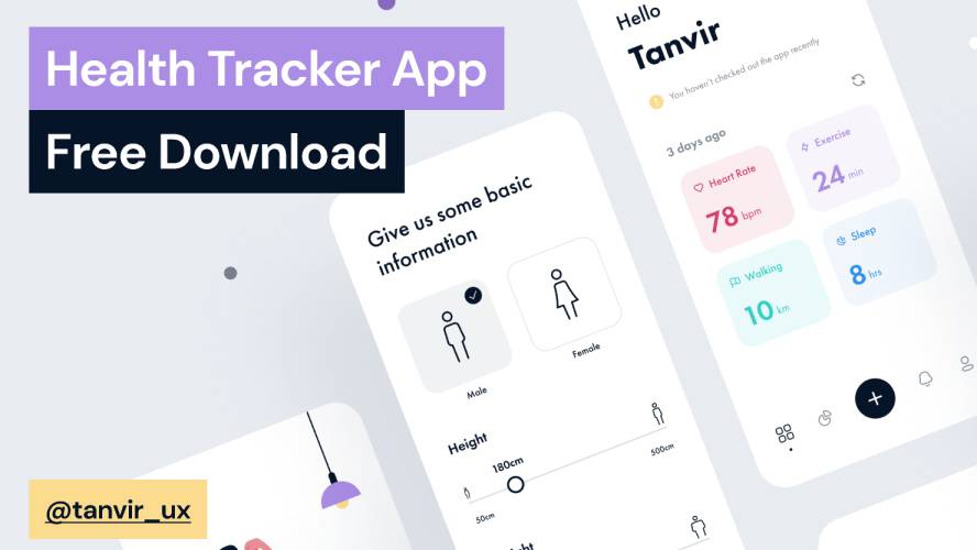 Health Tracker App Concept Design Figma Mobile Template